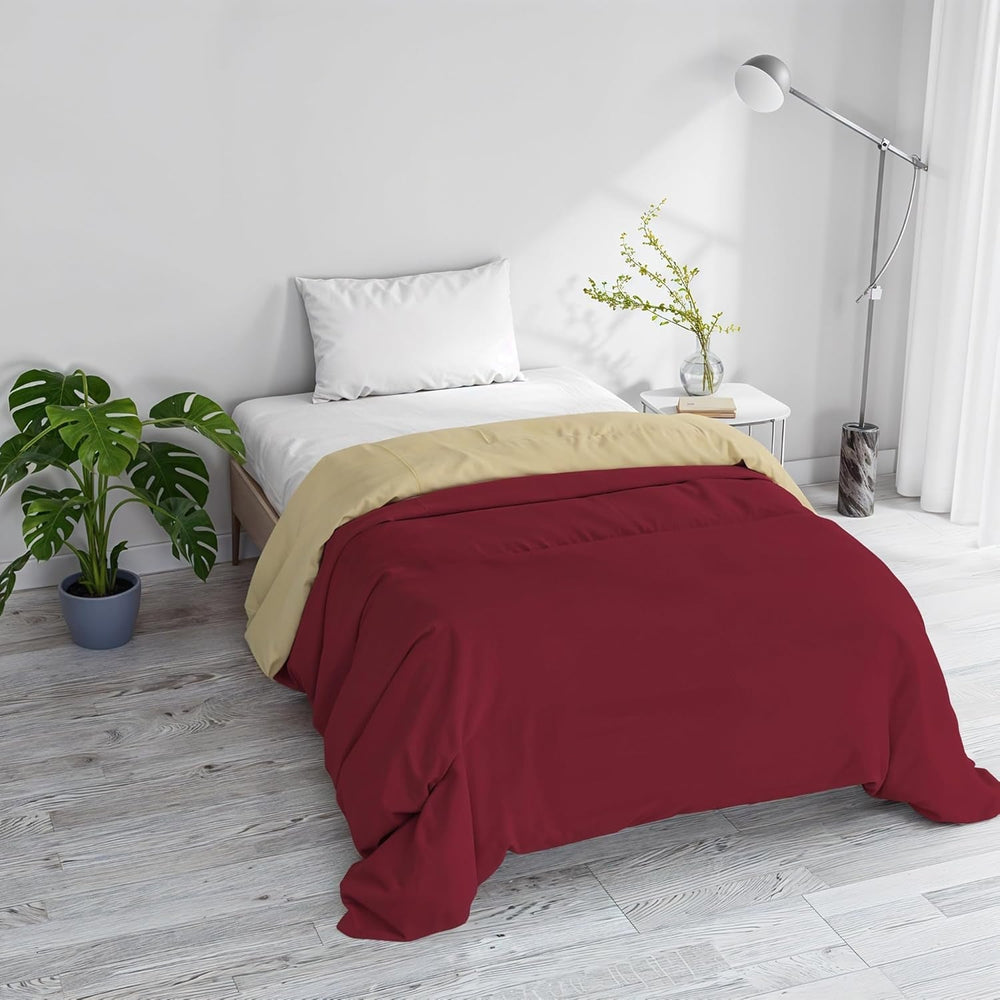 Coperta invernale basic, tinta unita e imbottita, verde scuro/crema, 200X245Cm Naty Shop trapunte e trapunte Bordeaux/crema 200X245Cm