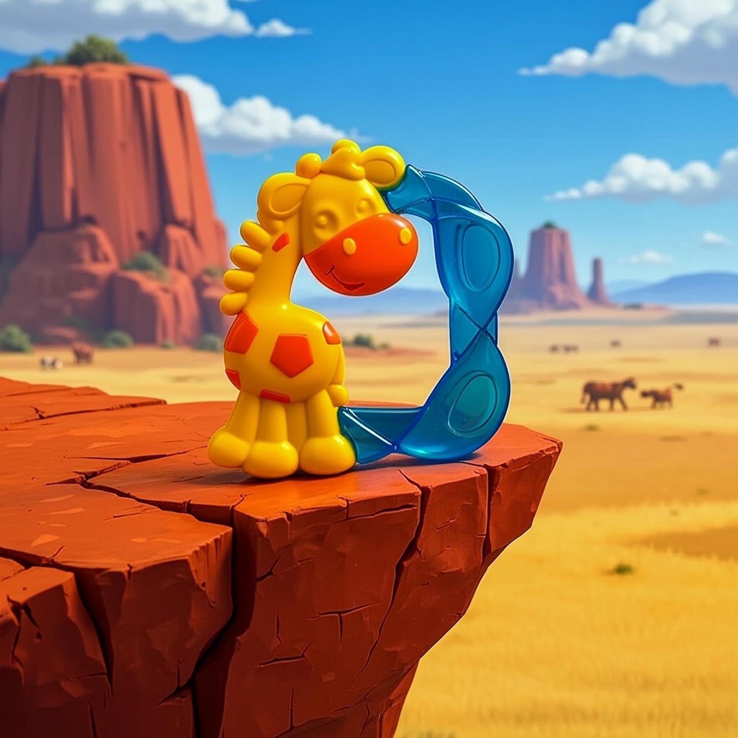 Inel de dentiție Playgro Jerry Giraffe - Inel de dentiție pentru bebeluși - Inel de dentiție din silicon pentru bebeluși - Inel de dentiție din silicon - Ajutor pentru dentiție - Silicon - Inel de dentiție pentru copii - Colorat