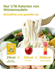 Tagliatelle Konjac Premium dalla Tailandia, vegane, senza glutine - 240 g x confezione da 6 (12 confezioni), tagliatelle Shirataki Elf-Family, tagliatelle istantanee, pasta/cheto/a basso contenuto di carboidrati/a basso contenuto calorico/senza zucchero - Spaghetti e fettuccine