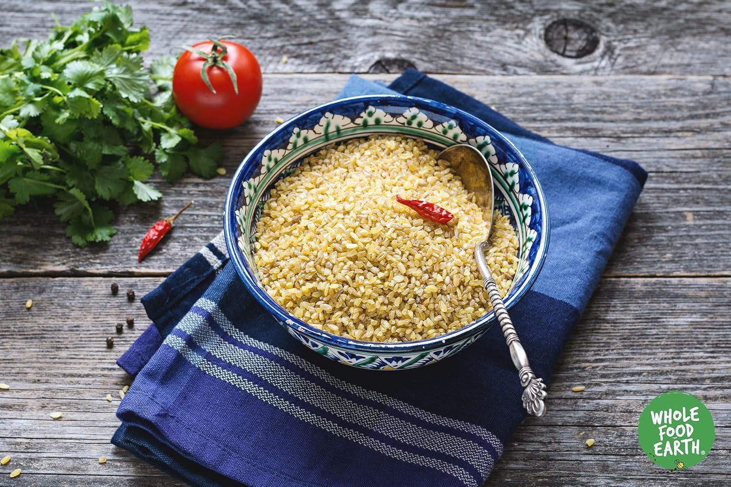 Bulgur di grano integrale terrestre - non OGM - naturale - vegano - senza latticini - senza zuccheri aggiunti, 500 g
