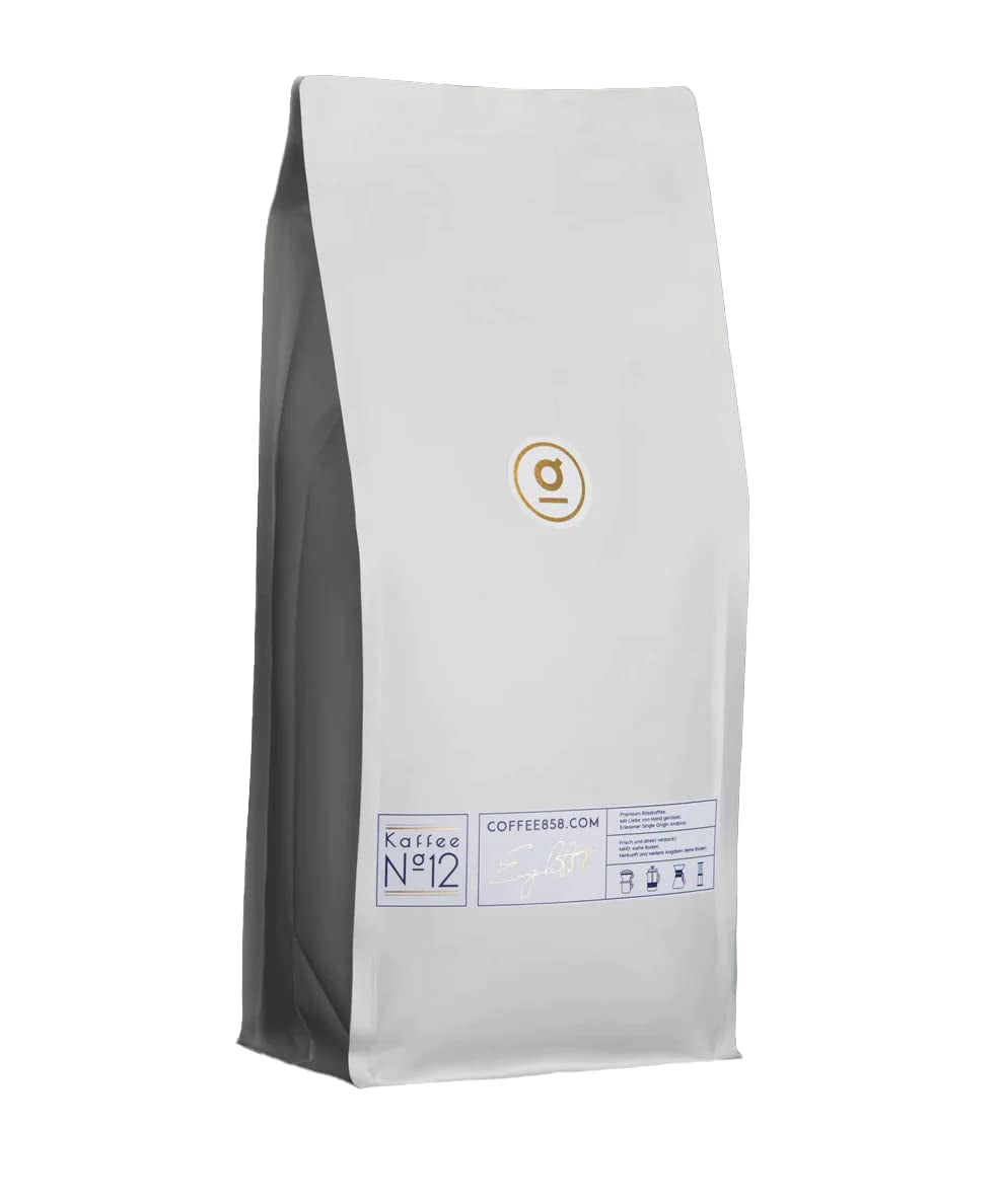 Boabe de cafea din Etiopia (nr. 12) - Cea mai fină Arabica de origine unică de la Coffee858 (1000g) - Cafea complexă cu arome delicate de fructe de pădure