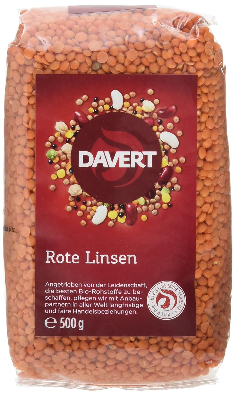 Lenticchie rosse intere Davert (1 x 500 g) - Bio