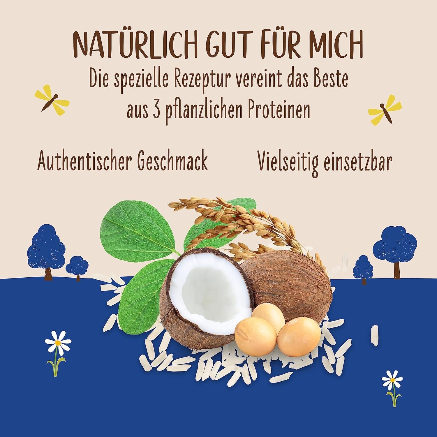 Allos Bio Ohne Muhhh 3,5% | Alternativa Milchal | Drink auf Pflanzenbasis | vegano | schäumbar | perfetto per il caffè senza lattosio | Fonti di calcio e vitamine | Reich una proteina | 1 litro (6 pezzi)