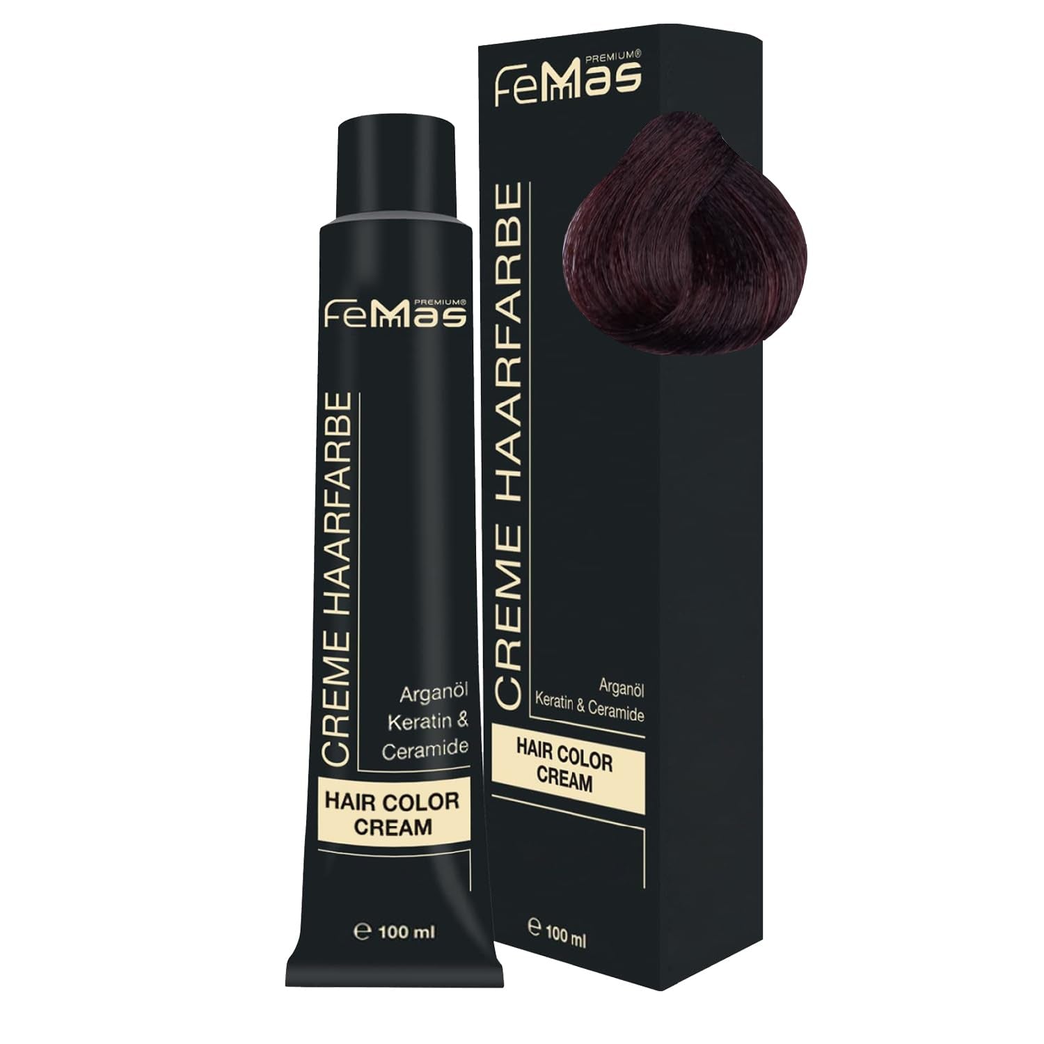 FemMas Hair Colour Pure & Mix Red I Cremă profesională cu ulei de argan, keratină și ceramide I Ca o vopsea de păr permanentă sau nuanță pentru rezultate radiante, de lungă durată I 100 ml