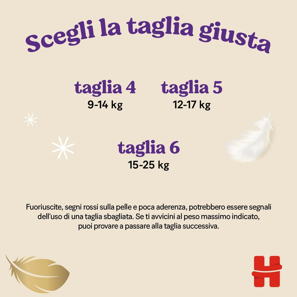 Pannolini Huggies Extra Care Taglia 4 (9-14 kg), 4 pacchi da 26 pannolini - 4280 g
