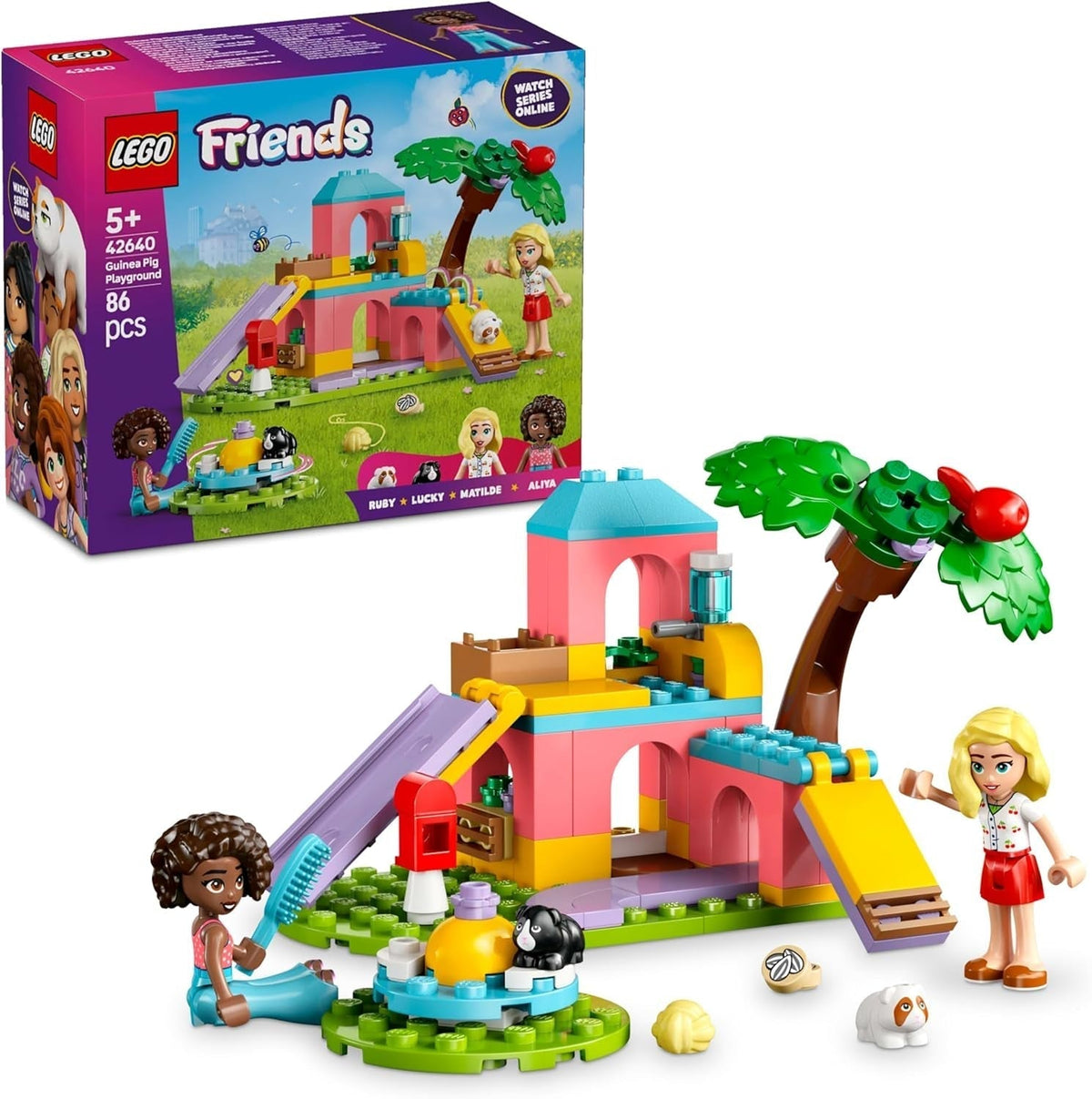 LEGO Friends Guinea Pig Playground Set da costruzione e gioco di finzione con 2 minifigure e 2 animali Giocattolo per ragazze 5+ Set di animali 42640 Set da costruzione Besuche den LEGO-Store Titolo predefinito