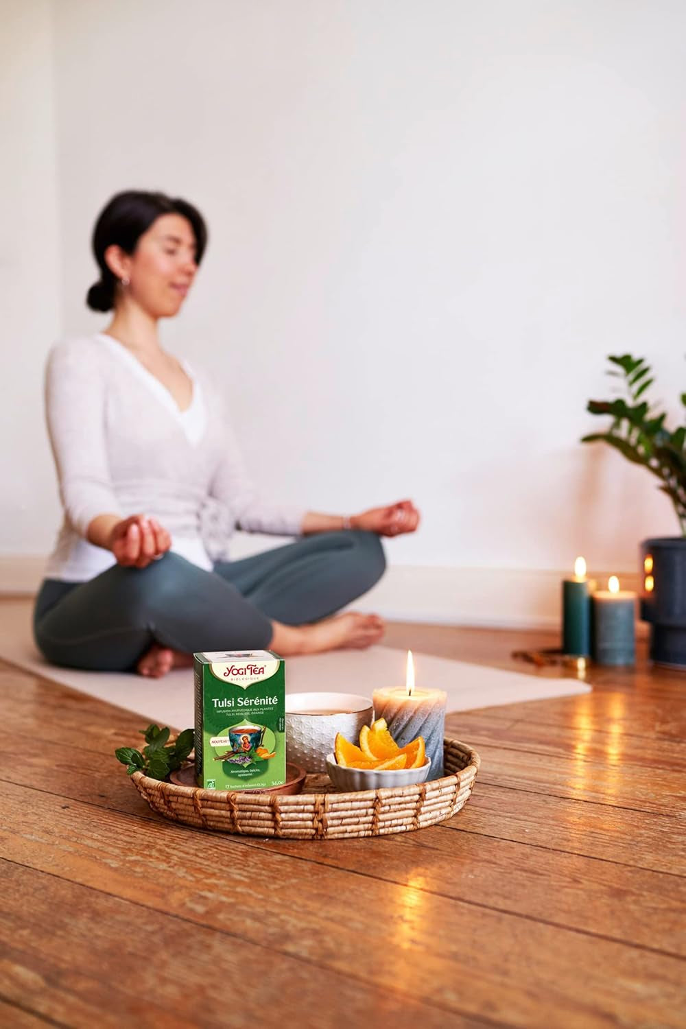 Yogi Tea - Tulsi Serenity, ceai ayurvedic din plante, fără cofeină, amestec de tulsi - busuioc „sfânt”, lemn dulce și portocală, Yogi Tea, pachet de 6, 6 x 17 pliculețe (102 pliculețe de ceai)