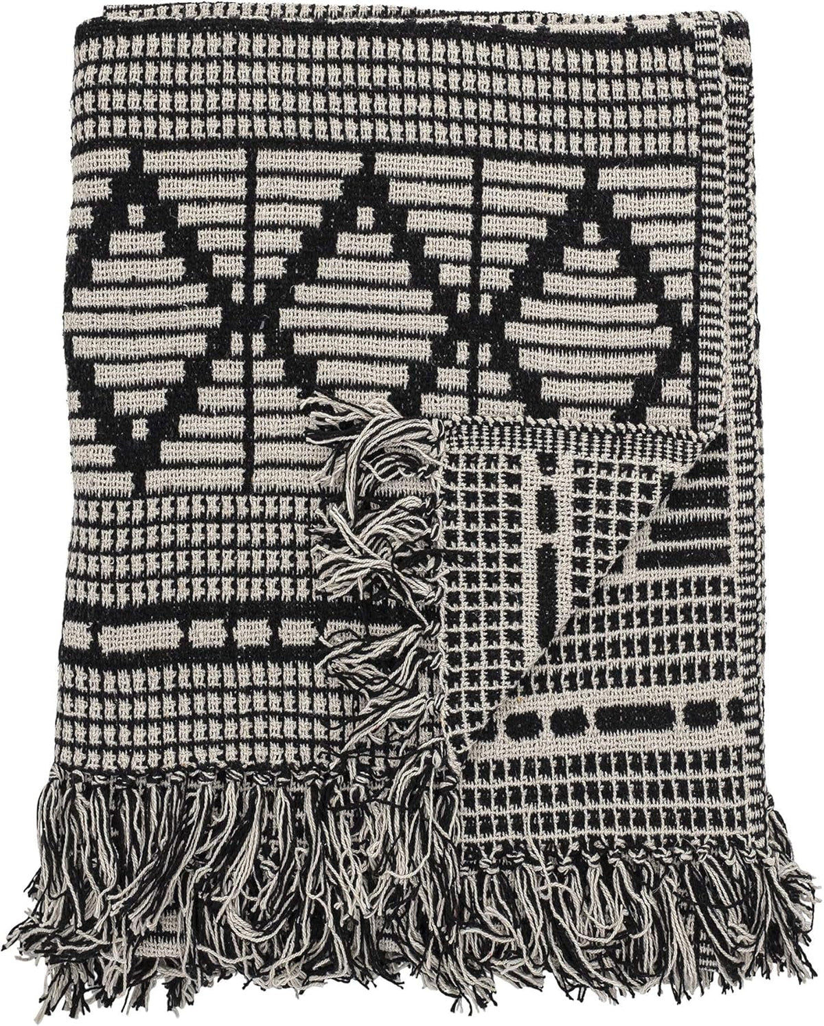 Cuvertură de pat Bloomingville, negru, bumbac, 160cm Paturi si Cuverturi Bloomingville Negru 160cm