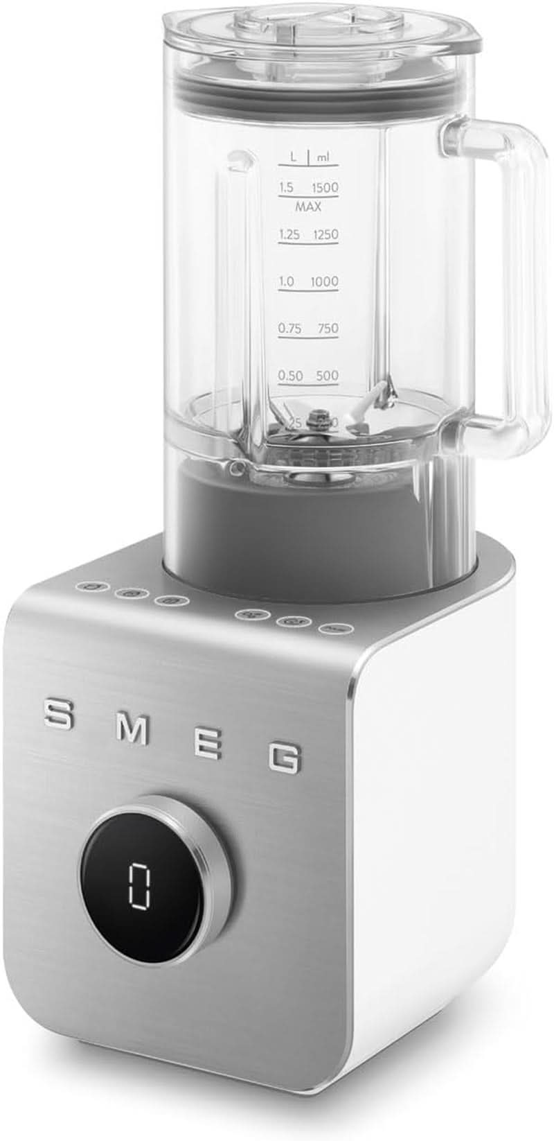 SMEG, Hochleistungsmixer BLC01BLMEU, 5 programmi preimpostati, 9 velocità manuali, funzione pausa e impulso, Kunststoffgehäuse, Rutschfeste Basis, 1400 W, Schwarz Kitchen Naty Shop Weiss Weiss