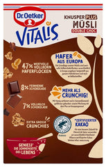 Dr. Oetker Vitalis KnusperPlus Double Chocolate: muesli croccante con cioccolato al latte e fondente, confezione da 7 (7 x 450 g)