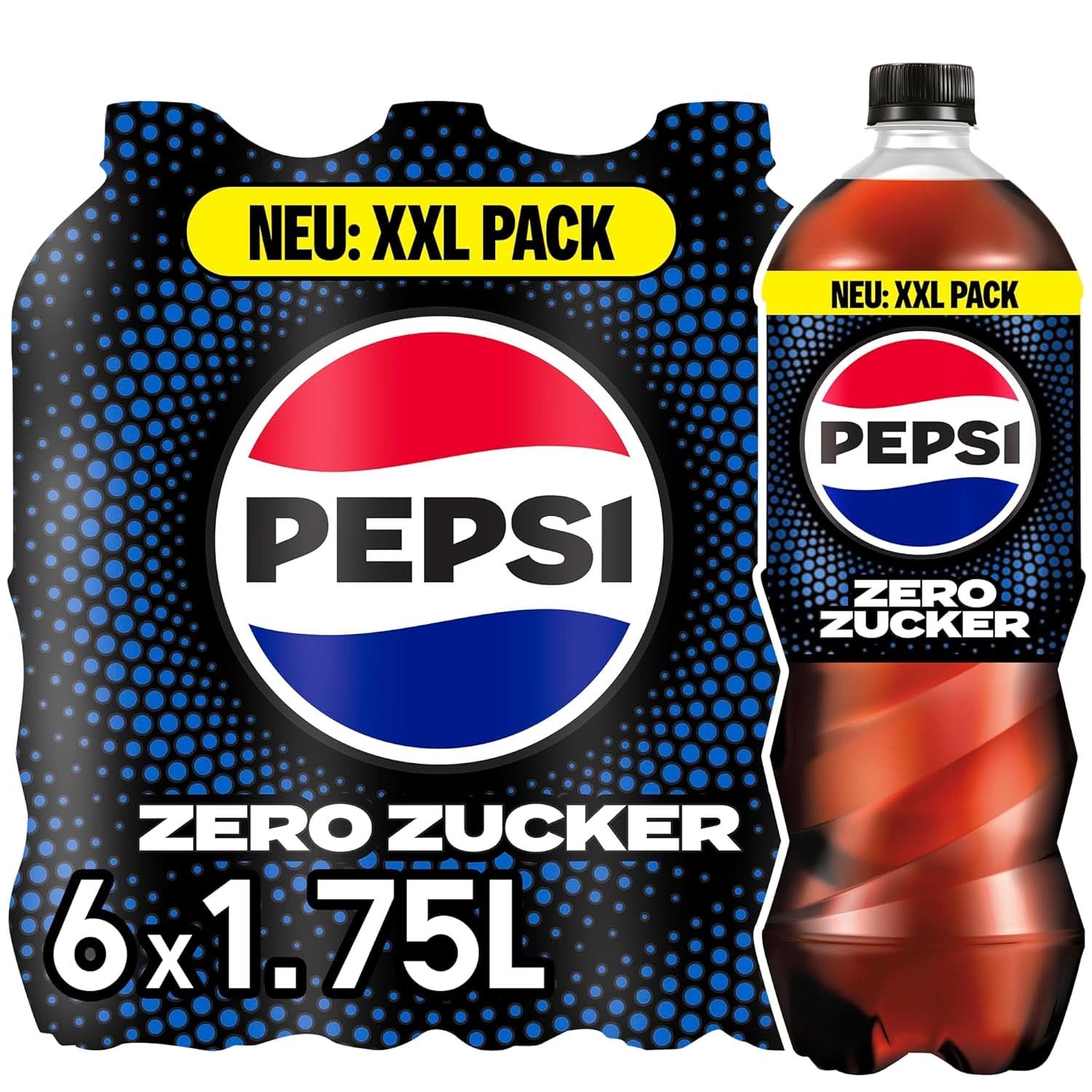 Pepsi Zero Sugar, Bevanda analcolica senza zucchero di Pepsi, senza calorie, set 6 x 1,75 litri Bevande analcoliche Naty Shop