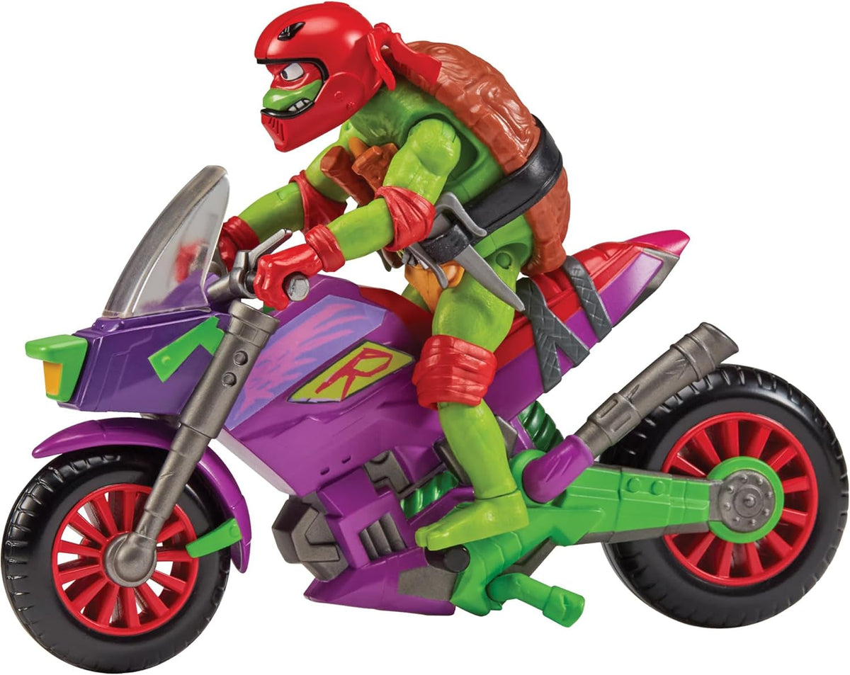 Tartarughe NINJA TEENAGE MUTANT - Figura base Ray Fillet Action figures Naty Shop Purple Dragon Cycle con Raph