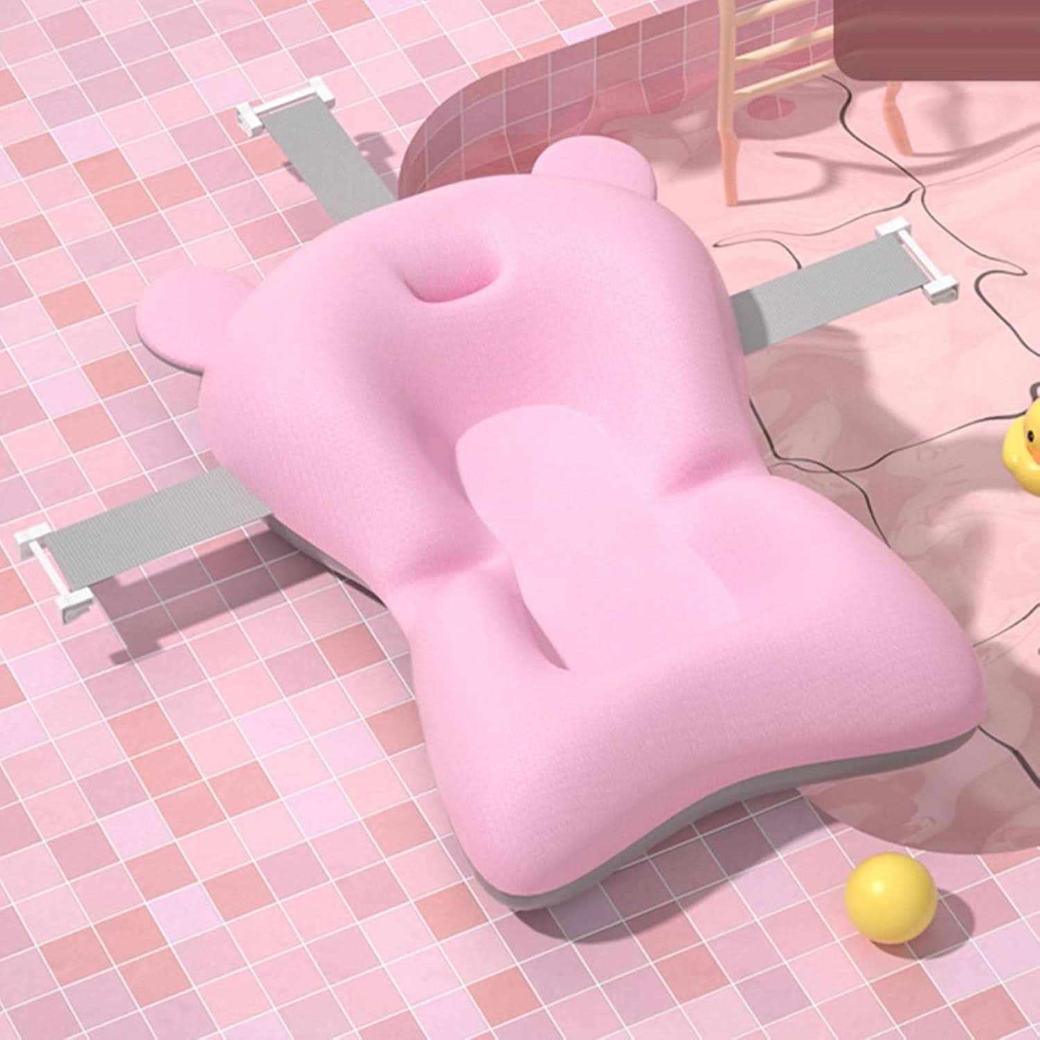 Cuscino di sostegno per il bagnetto, antiscivolo, morbido, ad asciugatura rapida, regolabile, per mamma e bambino