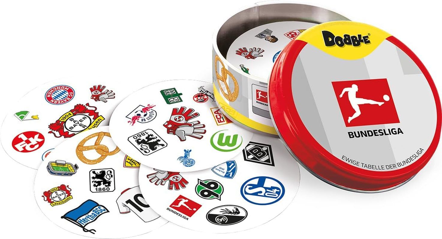 Dobble Bundesliga, gioco per famiglie, gioco di carte, 2-8 giocatori, dai 6 anni in su, 15 minuti, tedesco