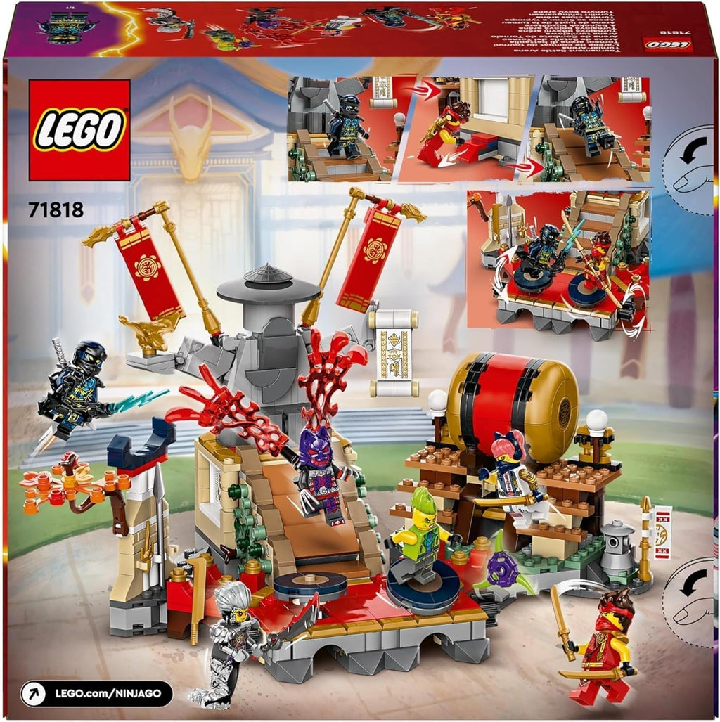 Jucărie LEGO NINJAGO Tournament Arena Adventure pentru copii, set de joacă Ninja cu 6 minifigurine, set de construcție de colecție, cadou de ziua de naștere pentru băieți și fete de la 7 ani 71818 Seturi de constructie Besuche den LEGO-Store