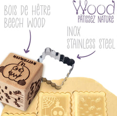 ScrapCooking – Modello decorato in legno con mostra di Halloween – con 1 torta di keksaus e würfelausstecher con 5 gesti erhabenen ingravierten – 5298