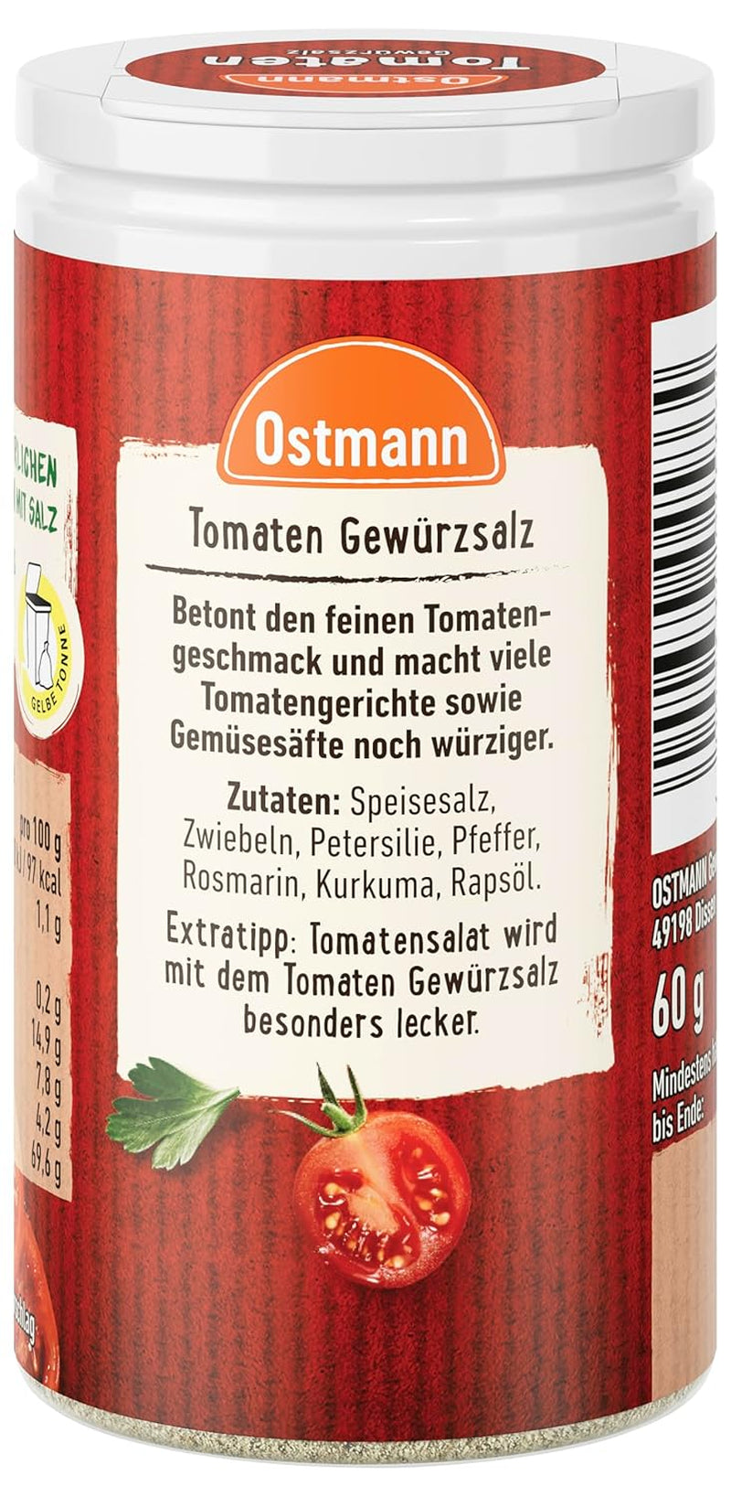 Ostmann Gewürze - Pomodoro Gewürzsalz | Perfetto per condire insalata di pomodoro e bruschette 60 g in Der Streudose