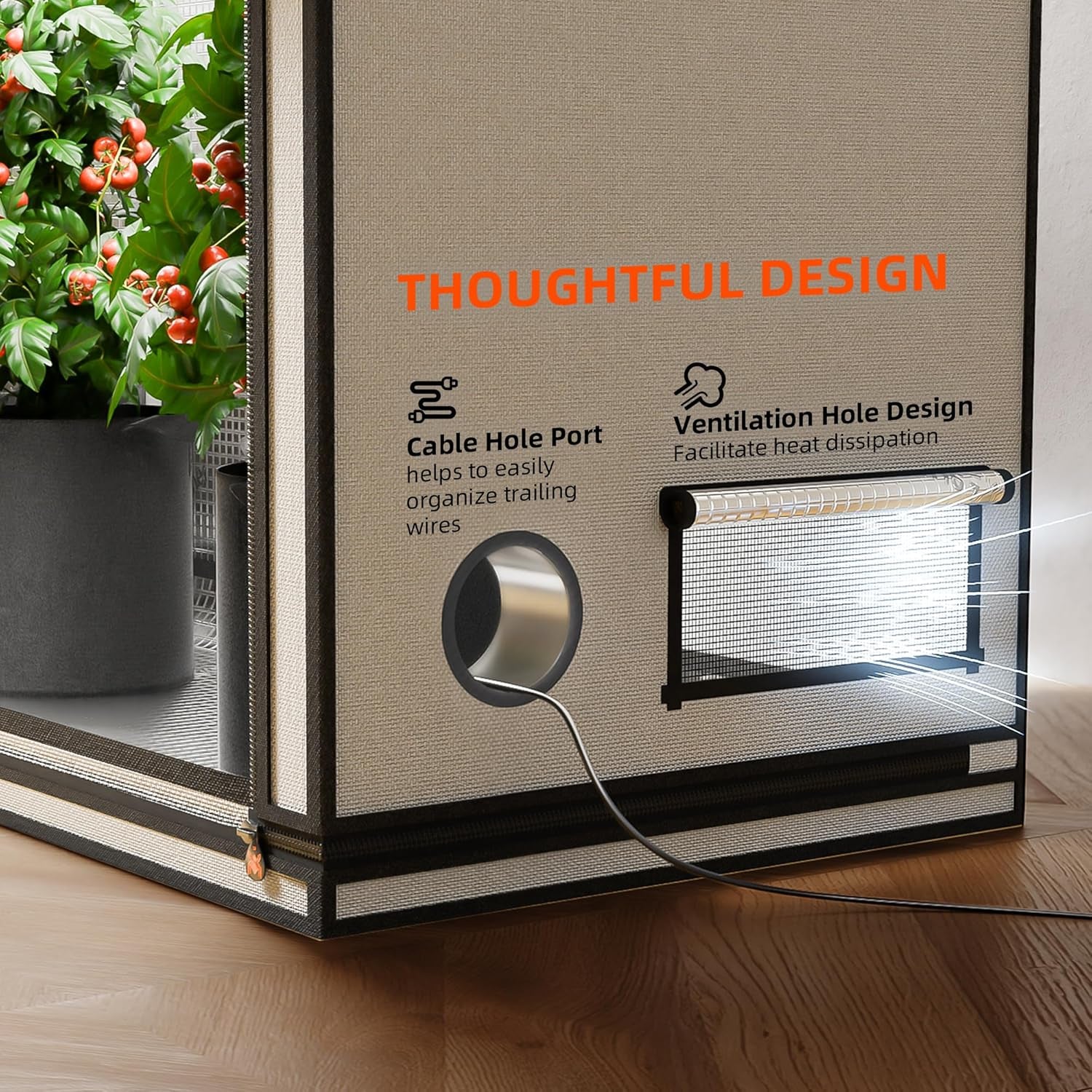 Tenda da coltivazione Spider Farmer Pro 70x140x200 cm con porta scorrevole, finestra di osservazione, pannello pavimento rimovibile, tessuto Mylar 2000D, per coltura idroponica da interni con SF4000, G4500, SE4500