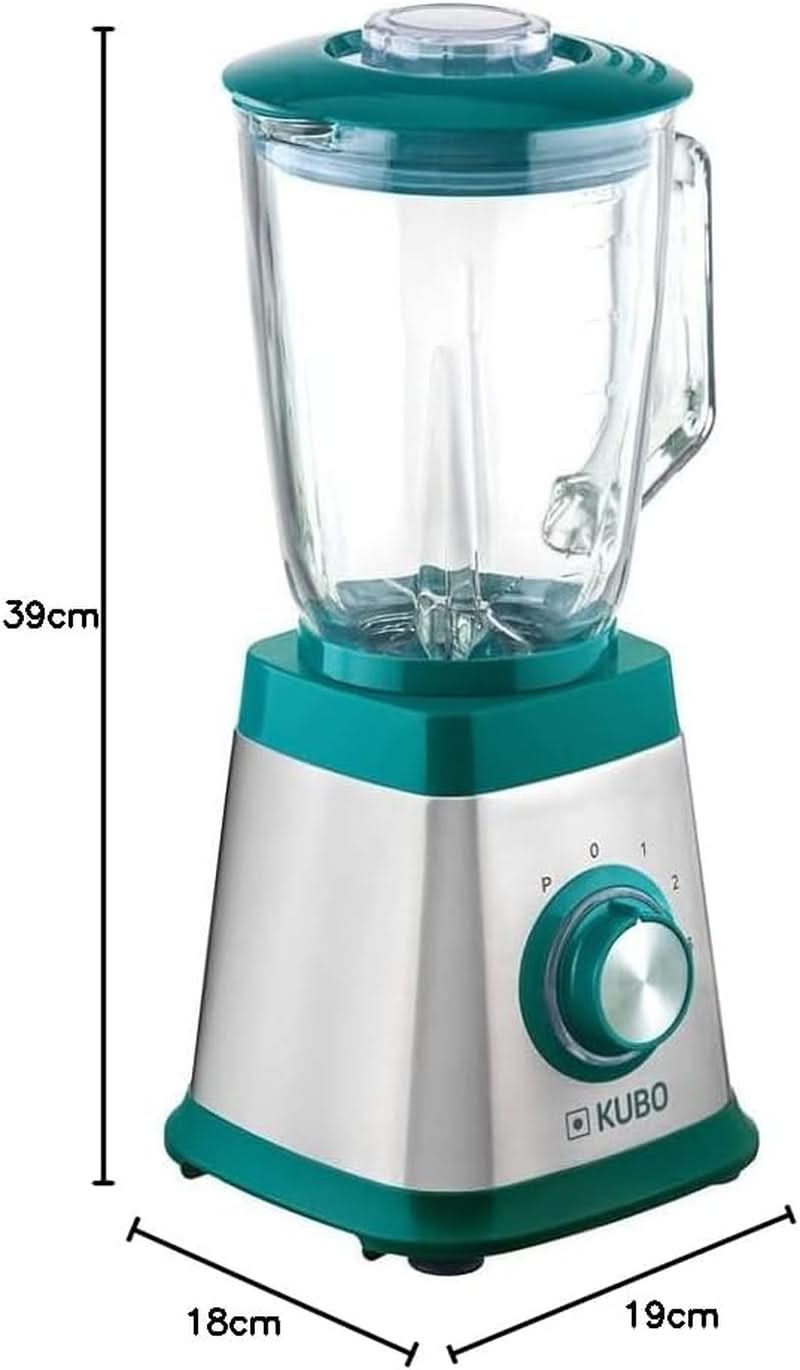 Miscelatore Aus Glas, 1000 W, 4 Geschwindigkeiten, 1,5 L, 6 Klingen Aus Edelstahl, Eiswürfelfunktion Kitchen Naty Shop