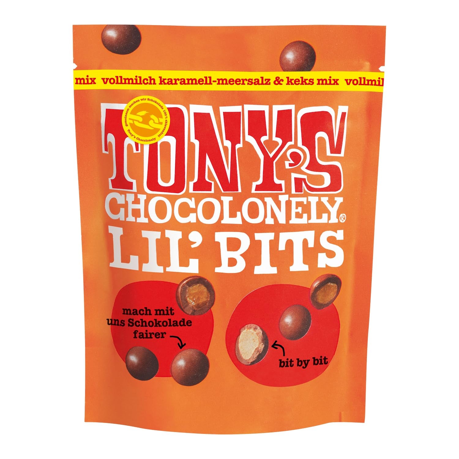 Lil'Bits, mix di biscotti e sale marino caramellato al latte intero, 120 grammi di cioccolatini Naty Shop