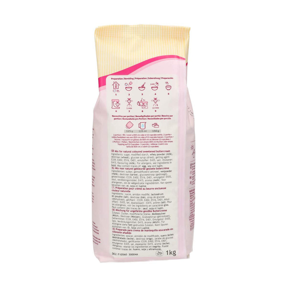 Funcakes Mix Für Buttercreme: Einfach Zu Berübenen, Cremig, Perfekt Zum Dekorieren, Abdecken Und Füllen Von Kuchen, Belag Auf Cupcakes, Halal., 1 Kg Mix per cottura e cottura Naty Shop