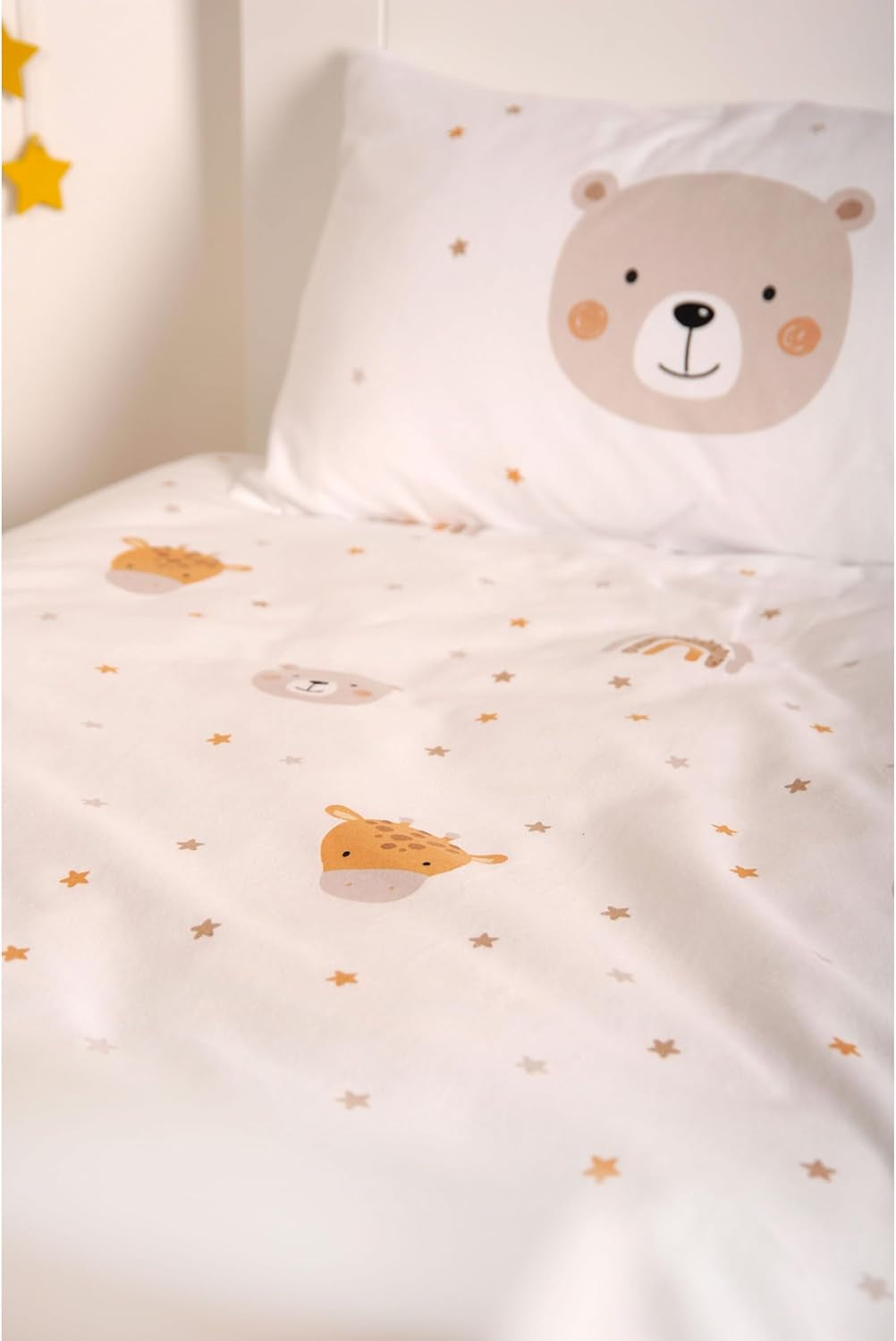 Herding Babybest Little Friends Winterbettwäsche, Kopfkissenbezug 40 X 60 Cm Mit Hoteleinschlag, Bettbezug 100 X 135 Cm, Mit Zwißwerfer, 100% Baumwolle/Flannel, Weiß, Twin Naty Shop