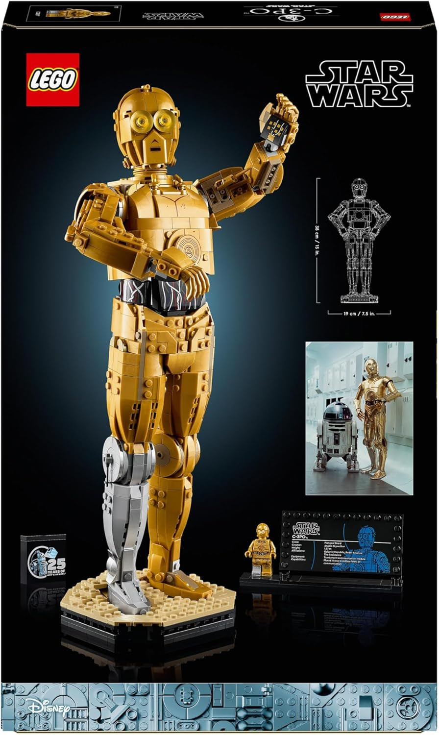 LEGO Star Wars C-3PO B, Droide costruibile, Modello da collezionare, costruire ed esporre, Idea regalo nostalgica per adulti e fan, Pezzo da collezione, Fantasy Playset 75398 Building Sets Besuche den LEGO-Store