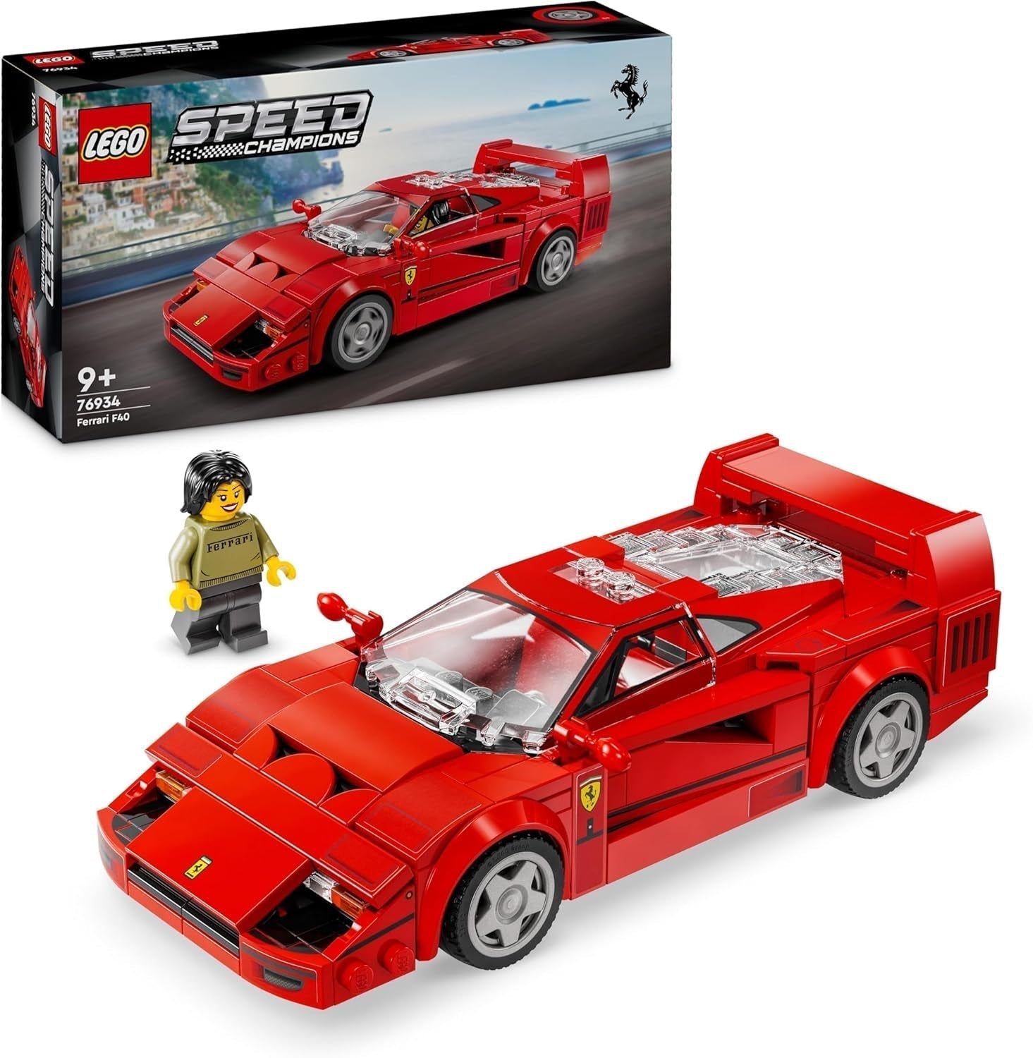 Auto super sportiva Ferrari F40 LEGO Speed Champions, set da gioco con macchinina giocattolo costruibile e minifigure conducente, set da collezione per bambini, regalo per ragazzi e ragazze 76934 Set da costruzione Besuche den LEGO-Store Titolo predefinito