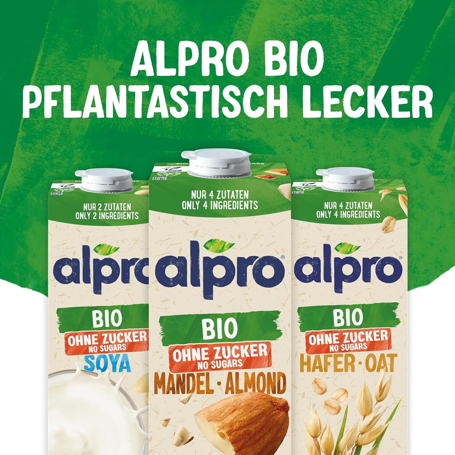 Alpro Bio Mandeldrink senza zucchero – 8 x 1 l