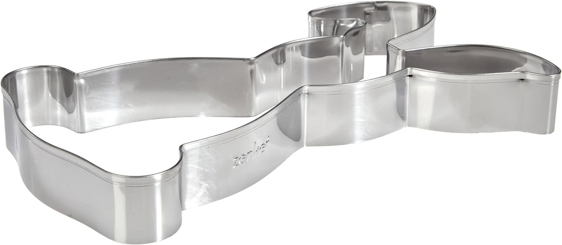 Formă de copt/ramă pentru biscuiți Zenker în formă de iepure cu urechi îndoite – oțel inoxidabil premium 18/10, potrivită pentru mașina de spălat vase, perfectă pentru coptul de Paște, 196x111x26mm