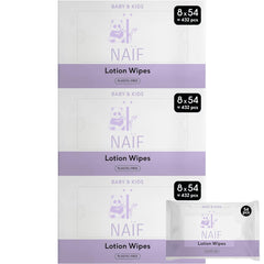 Naïf - Salviette umidificate con lozione senza plastica - 1296 pezzi (24 confezioni da 54 salviette) - per neonati e bambini - Culetto, corpo e viso del neonato - con Aloe Vera e Bambù - 0% Fragranza e Alcol