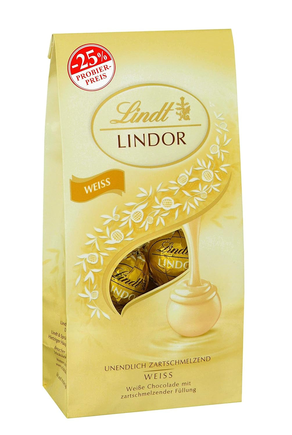 Lindt Chocolate LINDOR Double Chocolate Balls, Promoție | Pungă de 137 G Bomboane de Ciocolata Naty Shop Ciocolata alba