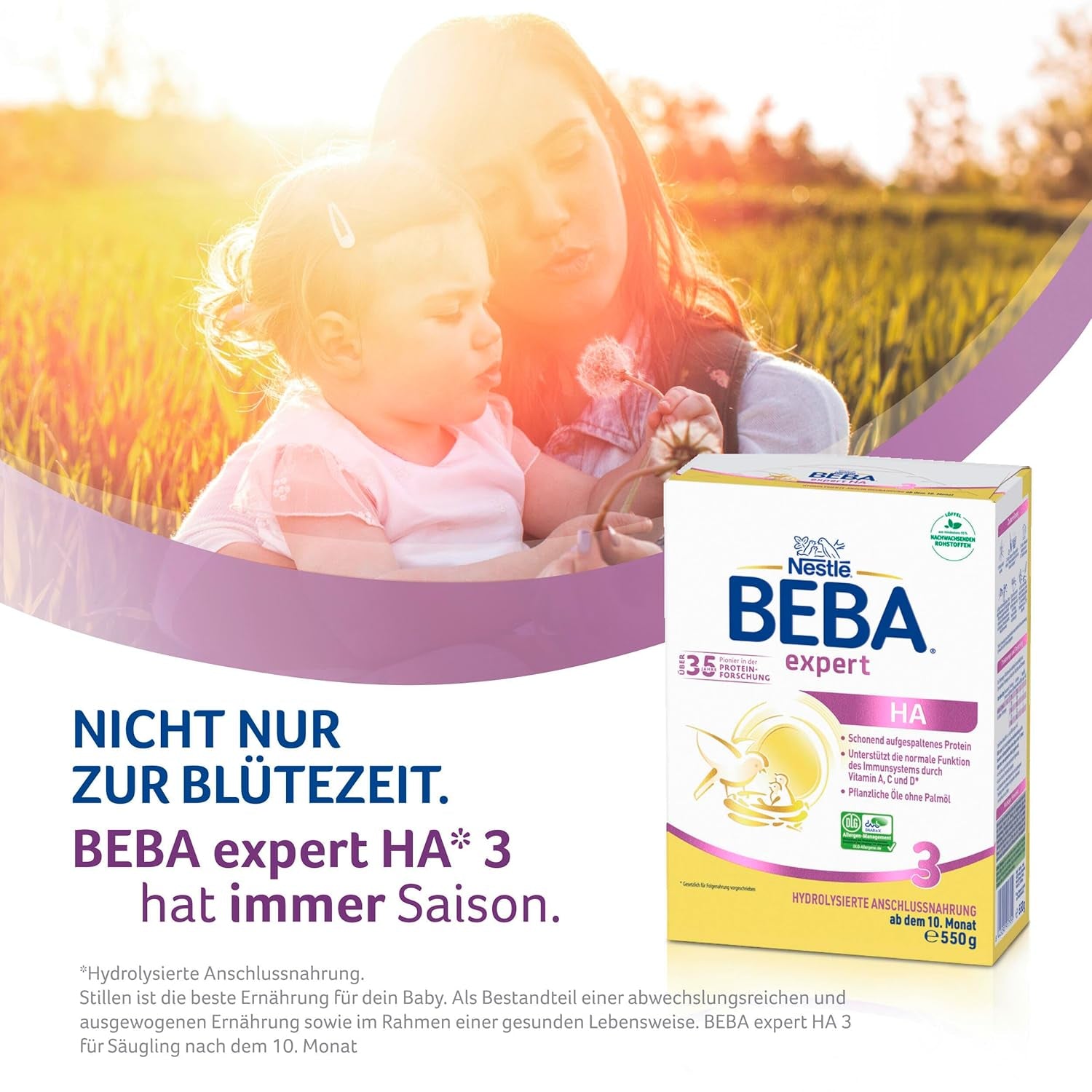 BEBA expert HA 3 Formula di continuazione idrolizzata, da 10 mesi, 1 confezione (1 x 550 g)