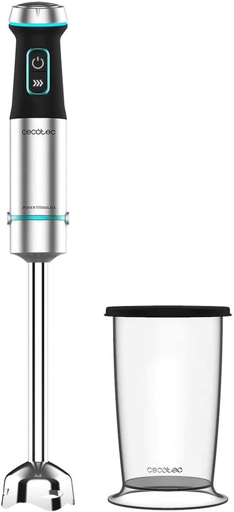 Cecotec Stabmixer Power Titanblack 1500 XL Perfectcream&Crush. 1500 W, Crossblades Technologie Mit 4-Klinge-Blättern Mit Schwarzer Titan-Beschichtung, Extralangem Fuß, Spritzschutz-Klingeneinsatz Mother and Child Naty Shop 1200 W 1 Zubehör