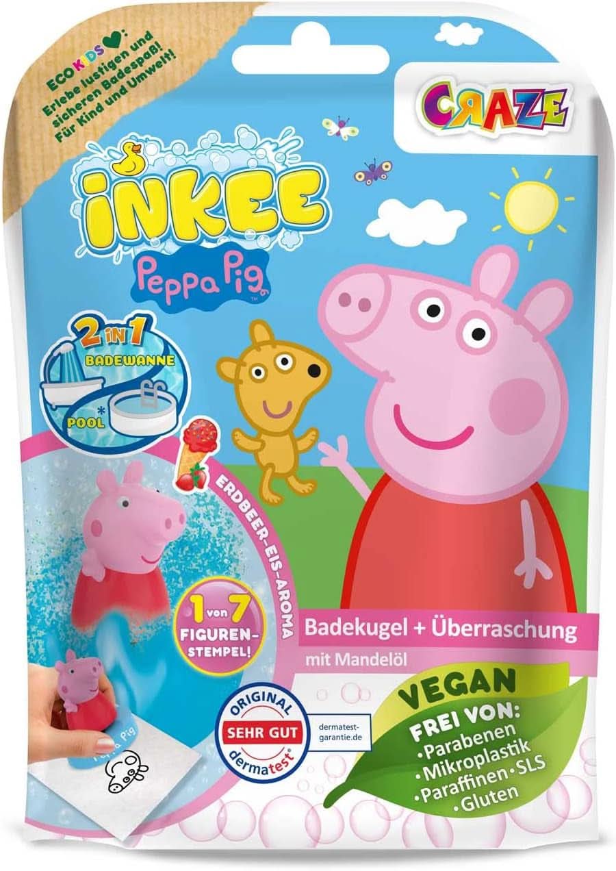 INKEE SURPRISE - Bombe da bagno per bambini Peppa Pig con giocattolo sorpresa Peppa Pig per la vasca da bagno - additivo da bagno per bambini Mamma e Bambino Naty Shop