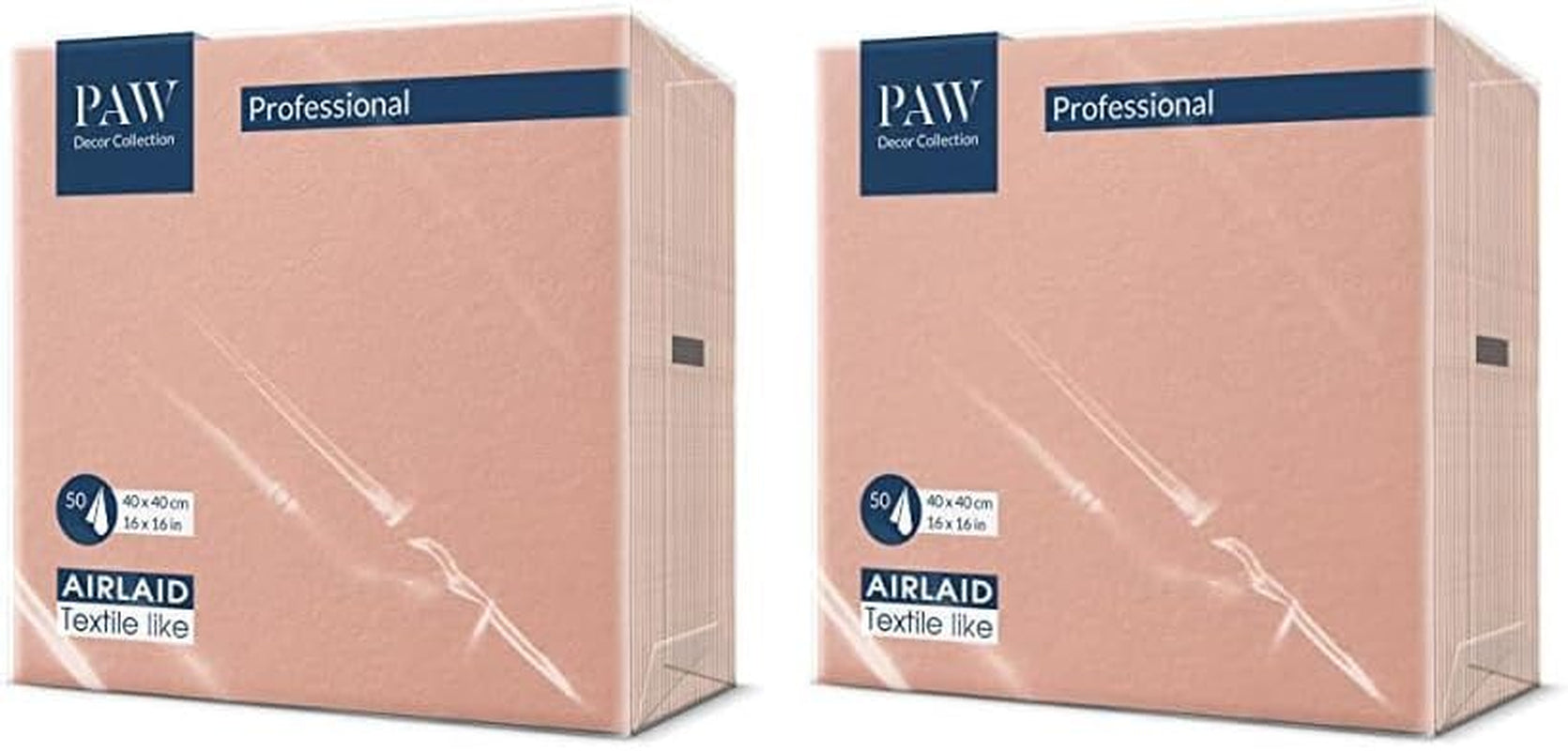 PAW - Șervețele Airlaid (40 X 40 Cm) I 50 bucăți I Unicolor I Asemănătoare țesăturii I Decor de masă elegant I Horeca I Pentru ocazii importante precum nunți, petreceri, Crăciun I Unicolor: Roz