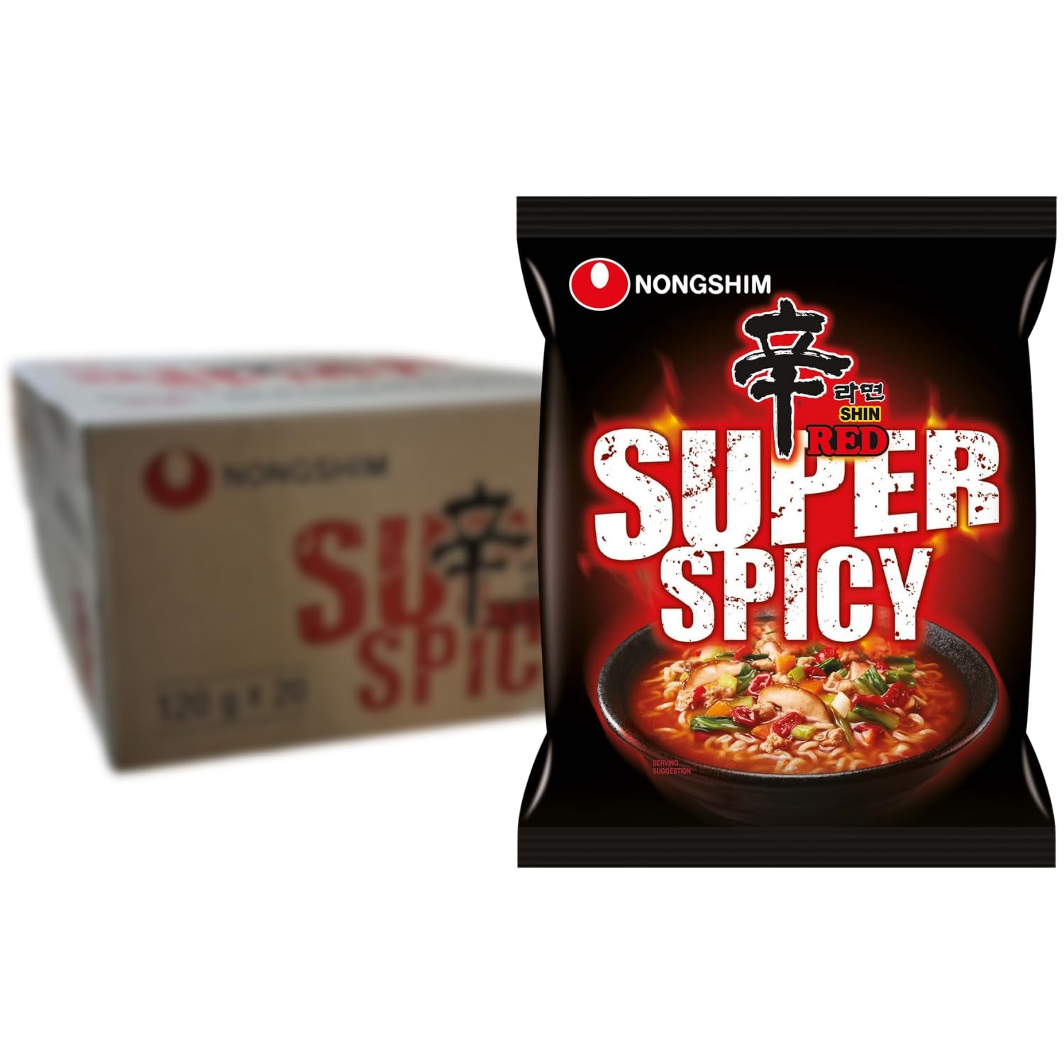 Nongshim - Noodles istantanei Shin Ramyun - Confezione multipla (20 x 120 g) - Il design del prodotto può variare