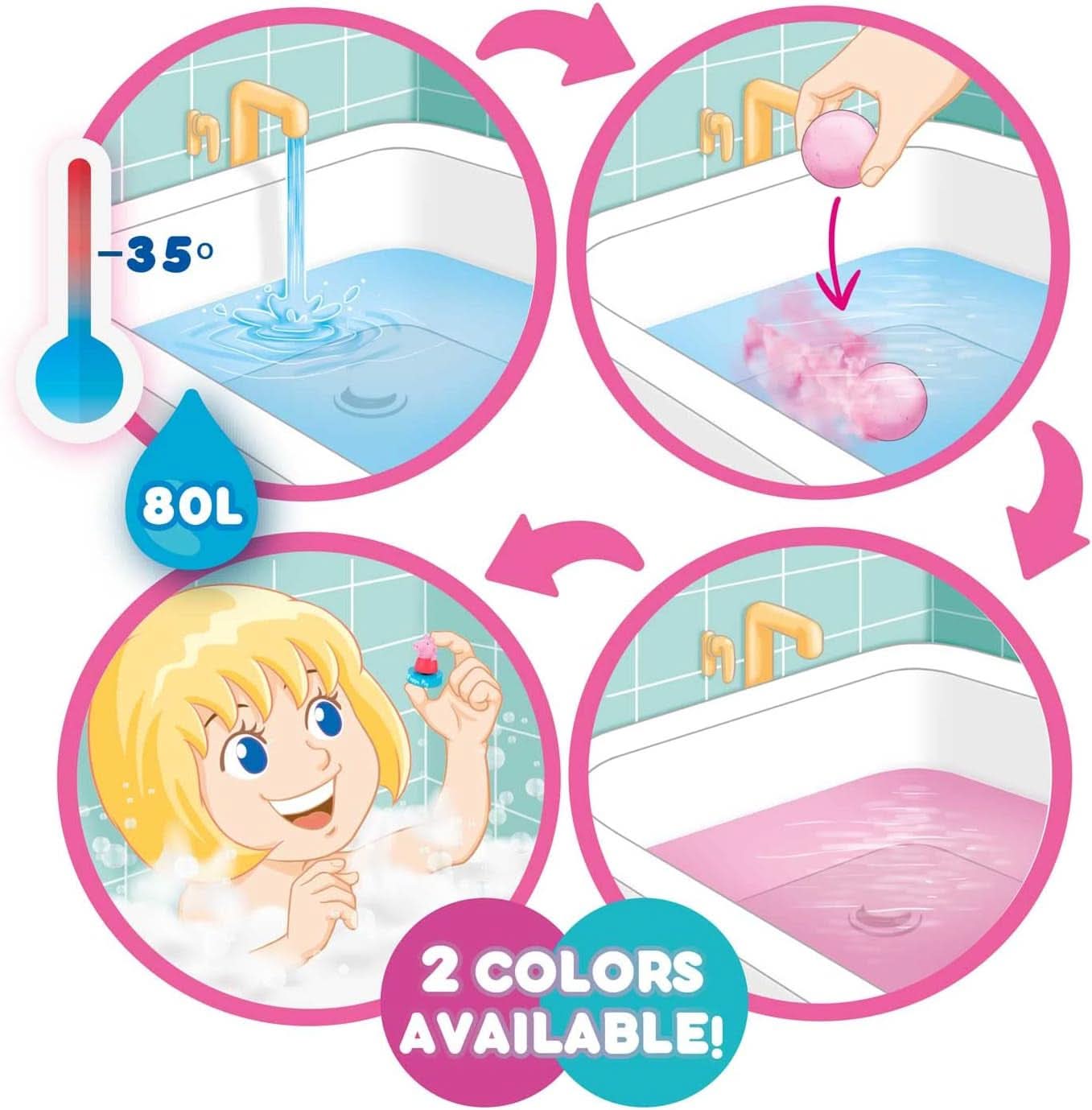 INKEE SURPRISE - Bombe da bagno per bambini Peppa Pig con giocattolo sorpresa Peppa Pig per la vasca da bagno - additivo da bagno per bambini Mamma e Bambino Naty Shop