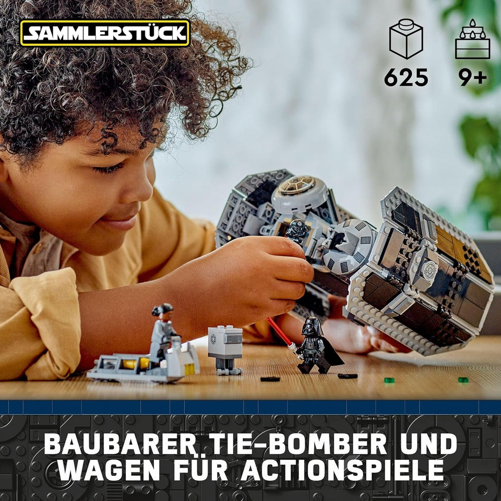 LEGO Star Wars Kit modello bombardiere TIE con minifigure di Darth Vader con spada laser e droide Gonk, giocattolo costruibile Starfighter in regalo 75347 Set di costruzione Acquista il negozio LEGO