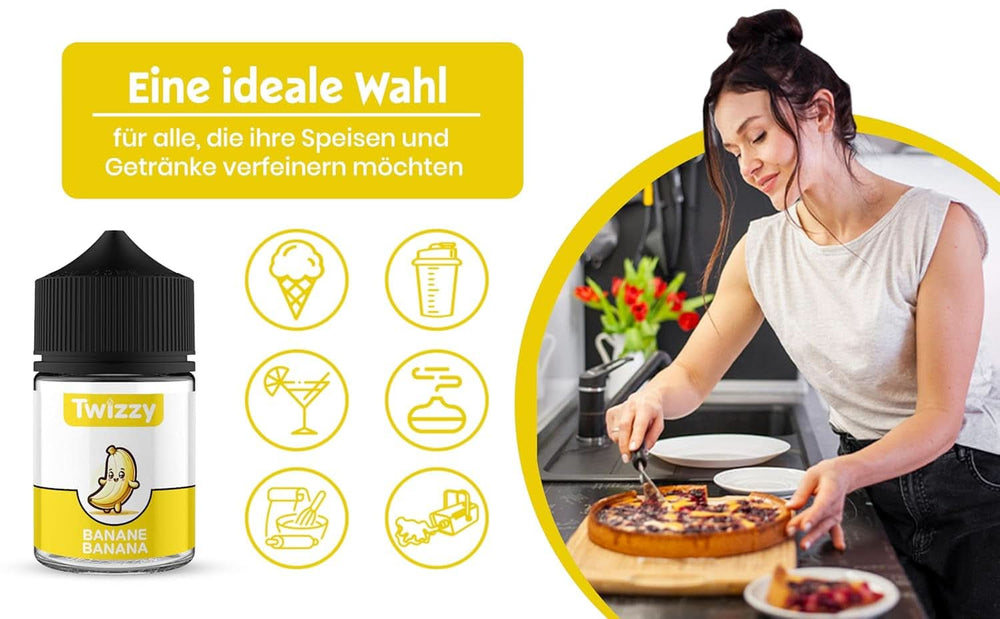 Aroma alimentare Twizzy Banana - 60 ml - Gusto intenso - Ideale per dolci Aromas Naty Shop