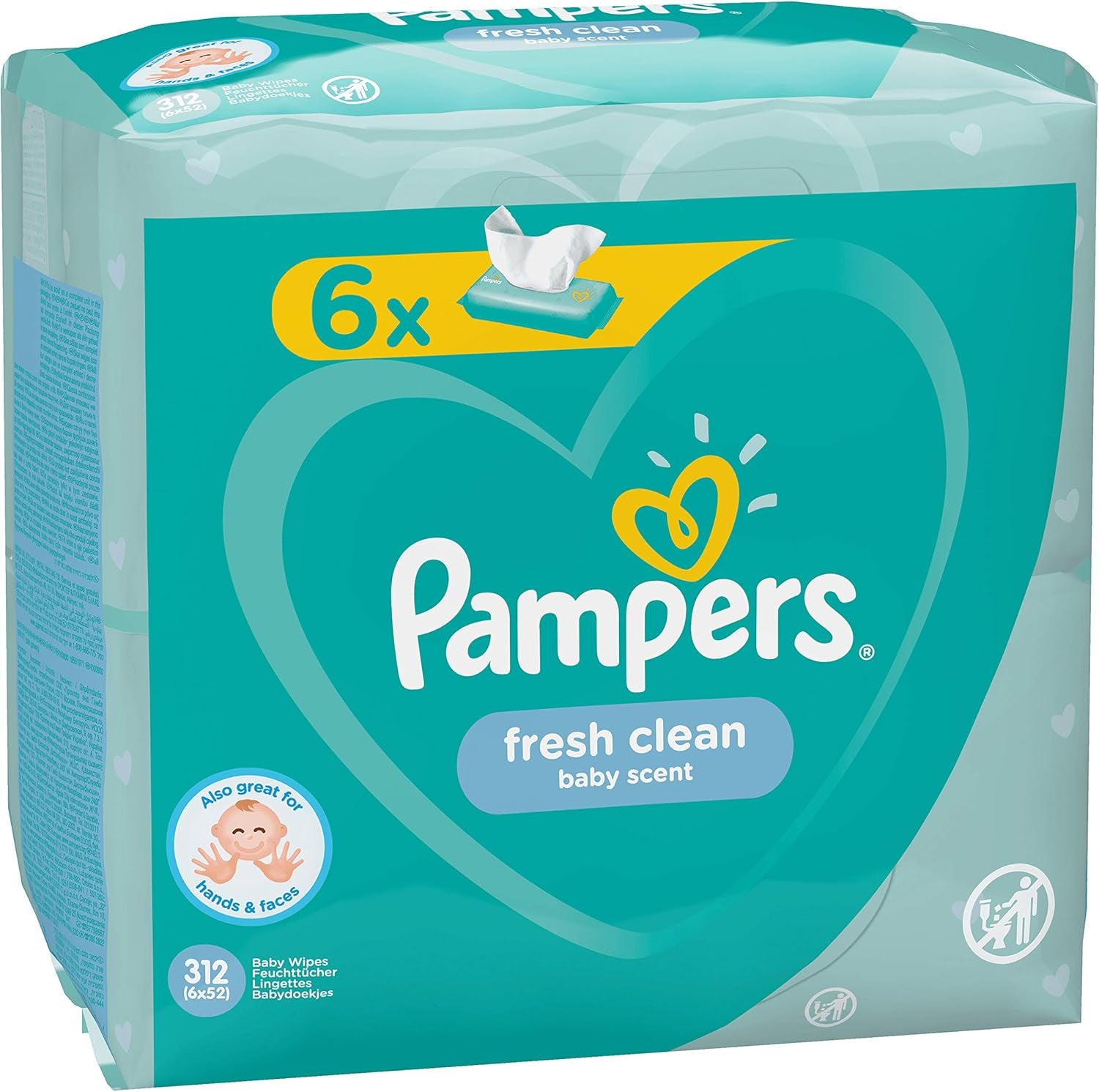 Pampers 81688049 Salviette per neonati Fresh Clean, bianche