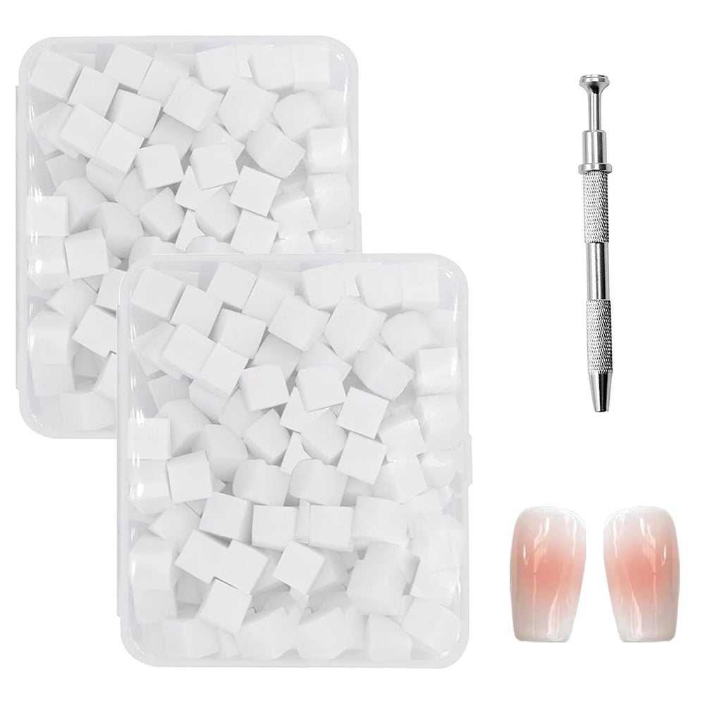 200 Stück Nail Art Schwamm Mit Metallgreifer, Nageldesign Zubehör Schwammpinsel, Um Eine Vielzahl Von Gradient Nail Art Patterns Zu Erstellen(Weiß)