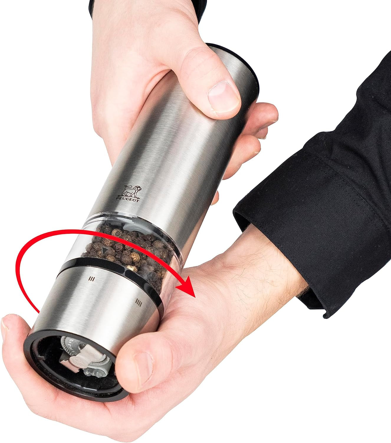 PEUGEOT Elis Sense set macinapepe/sale elettrico, altezza: 20 cm, acciaio inox, argento Macinini e Macinini Naty Shop