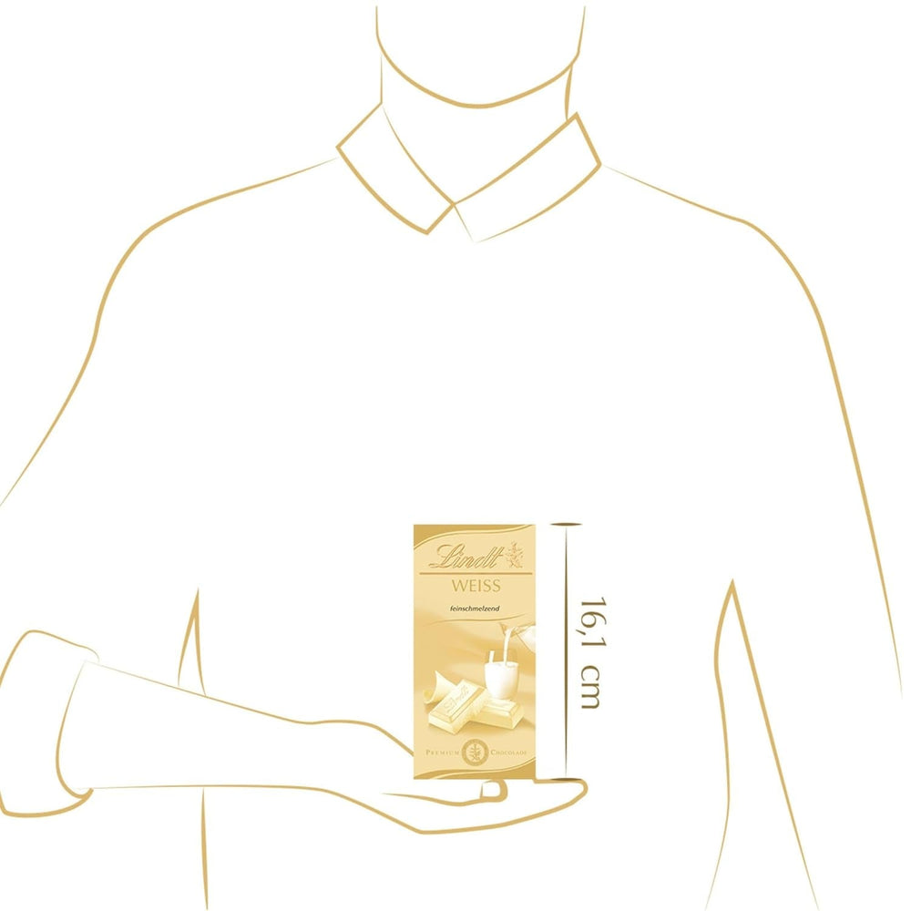 Lindt Cioccolato Bianco Fuso Fine, 100 grammi Cioccolatini Naty Shop
