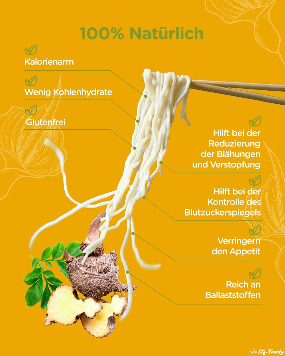 Tagliatelle Konjac Premium dalla Tailandia, vegane, senza glutine - 240 g x confezione da 6 (12 confezioni), tagliatelle Shirataki Elf-Family, tagliatelle istantanee, pasta/cheto/a basso contenuto di carboidrati/a basso contenuto calorico/senza zucchero - Spaghetti e fettuccine