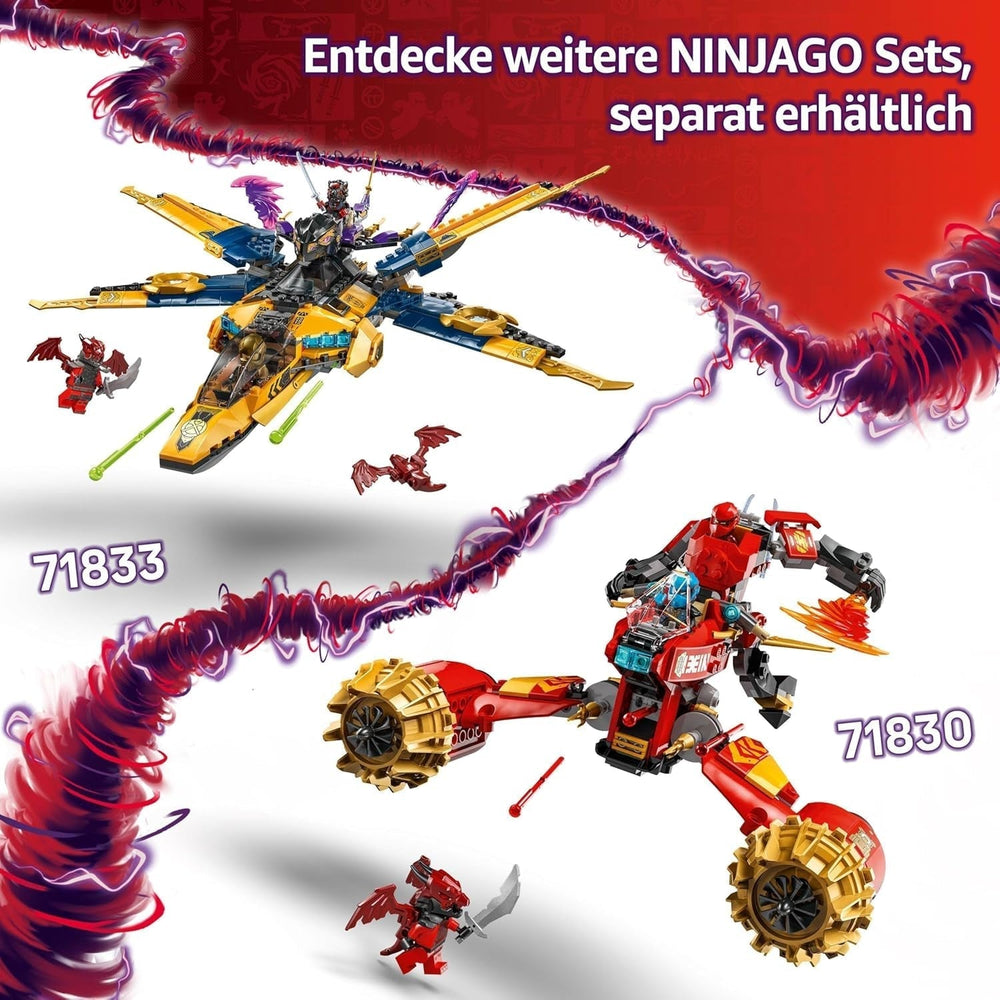 LEGO NINJAGO Super Storm Flyer di Ras e Arin - Giocattolo con drone, shooter, lame e motori - Incl. 3 minifigure di gioco di ruolo Ninja - Set da costruzione per ragazzi e ragazze a partire da 8 anni 71833 Set da costruzione Besuche den LEGO-Store