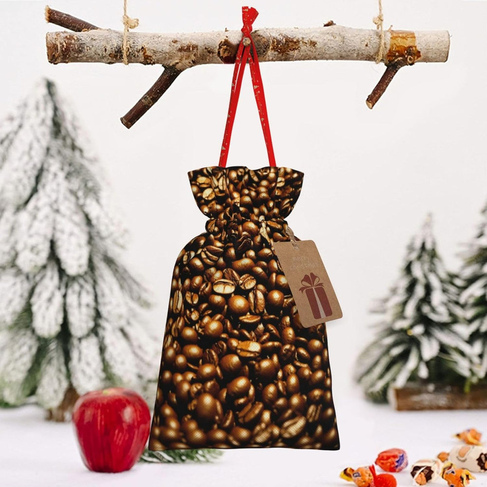 Lustige geröstete Kaffeebohnen, Weihnachtsbeutel mit Kordelzug, robust, 21,1 x 30 cm, geeignet für Partygeschenke und Geschenkverpackung, 1 Stück