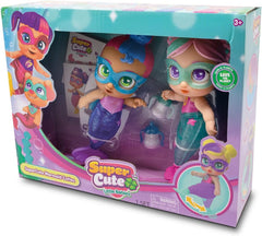 Super niedliche Mini-Sirenen Kala und Gabi 12 cm hoch mit beweglichen Schwänzen, zum Spielen im und außerhalb des Wassers (64320046)