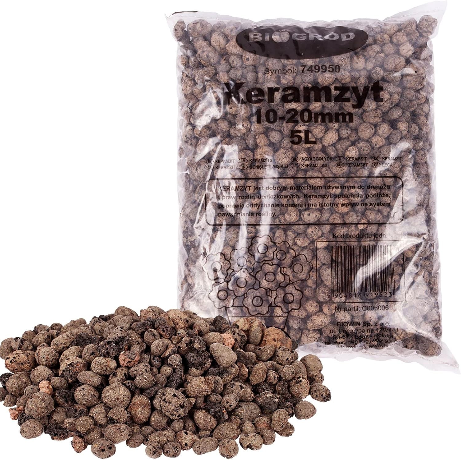 Browin 749950 Keramsit - argilla espansa 4 L, 10-20 mm, marrone