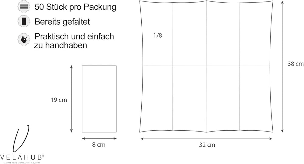 Șervețele Soft Point 50, pliere 1/8, de înaltă calitate, șervețel de unică folosință, 32X38 cm, șampanie